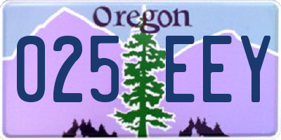 OR license plate 025EEY