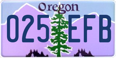 OR license plate 025EFB