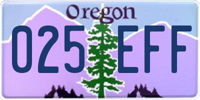 OR license plate 025EFF