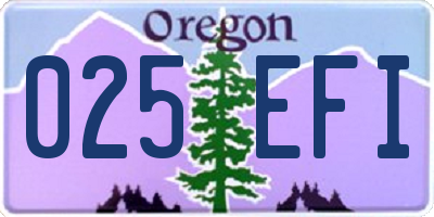 OR license plate 025EFI