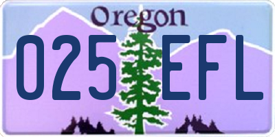 OR license plate 025EFL