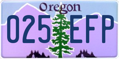 OR license plate 025EFP