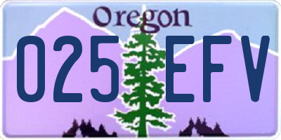 OR license plate 025EFV