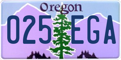 OR license plate 025EGA