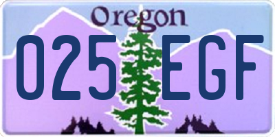 OR license plate 025EGF
