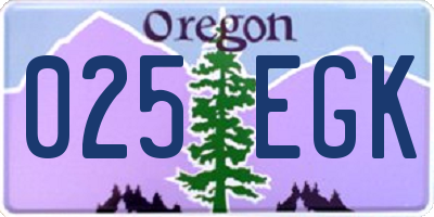 OR license plate 025EGK