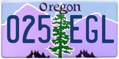 OR license plate 025EGL