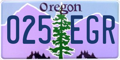 OR license plate 025EGR