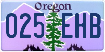 OR license plate 025EHB