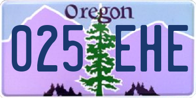 OR license plate 025EHE