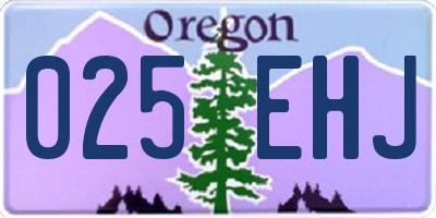 OR license plate 025EHJ