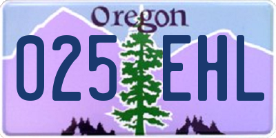 OR license plate 025EHL