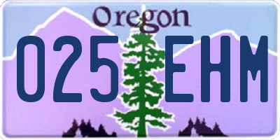 OR license plate 025EHM