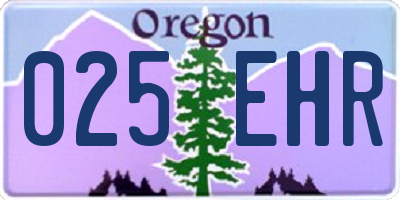 OR license plate 025EHR