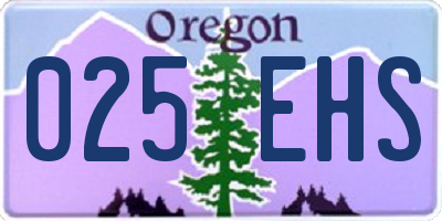 OR license plate 025EHS