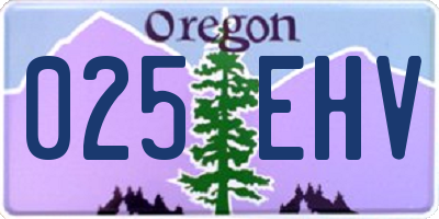 OR license plate 025EHV
