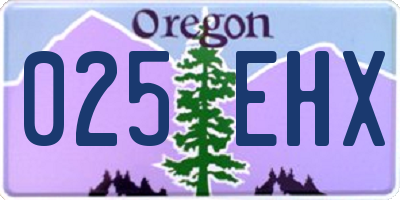 OR license plate 025EHX
