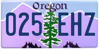 OR license plate 025EHZ