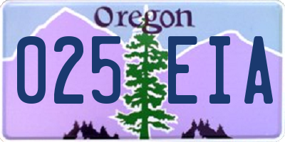 OR license plate 025EIA