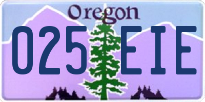OR license plate 025EIE