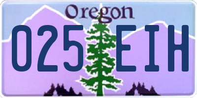 OR license plate 025EIH