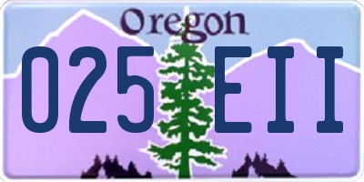 OR license plate 025EII