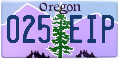 OR license plate 025EIP