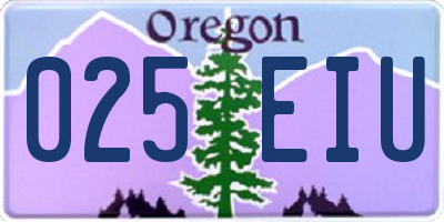 OR license plate 025EIU