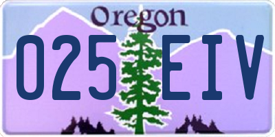 OR license plate 025EIV