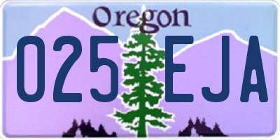 OR license plate 025EJA