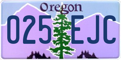 OR license plate 025EJC