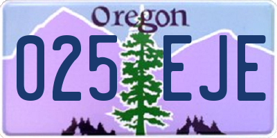 OR license plate 025EJE