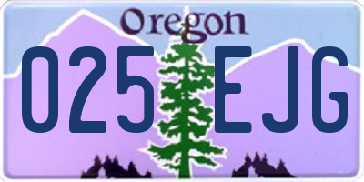 OR license plate 025EJG
