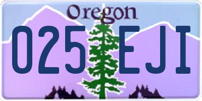 OR license plate 025EJI