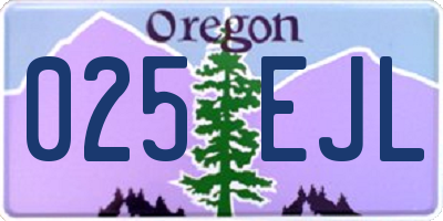 OR license plate 025EJL