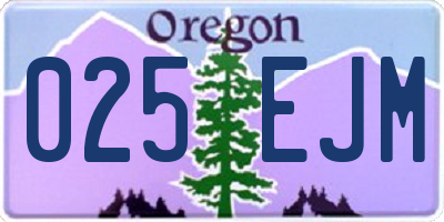 OR license plate 025EJM