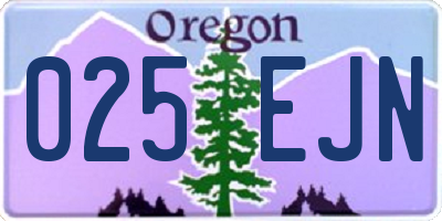 OR license plate 025EJN