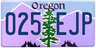 OR license plate 025EJP