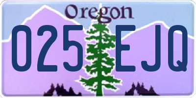 OR license plate 025EJQ