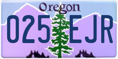 OR license plate 025EJR