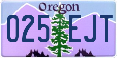 OR license plate 025EJT