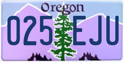 OR license plate 025EJU