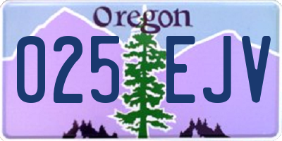 OR license plate 025EJV