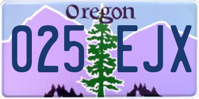 OR license plate 025EJX