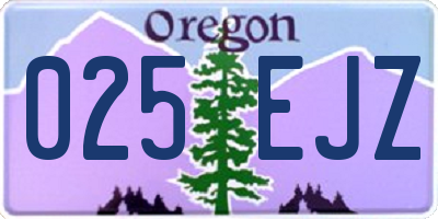 OR license plate 025EJZ