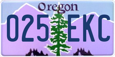 OR license plate 025EKC