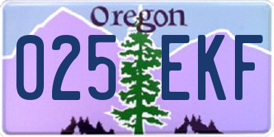 OR license plate 025EKF