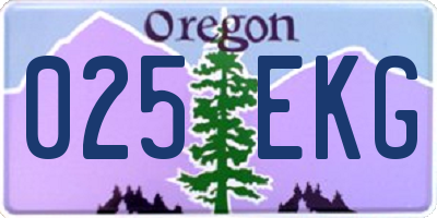 OR license plate 025EKG