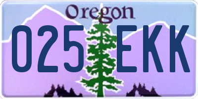 OR license plate 025EKK