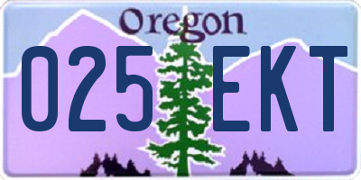 OR license plate 025EKT